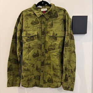 Adult Long Sleeve Toile Print Flannel Button-Down Shirt - Woolrich, various size